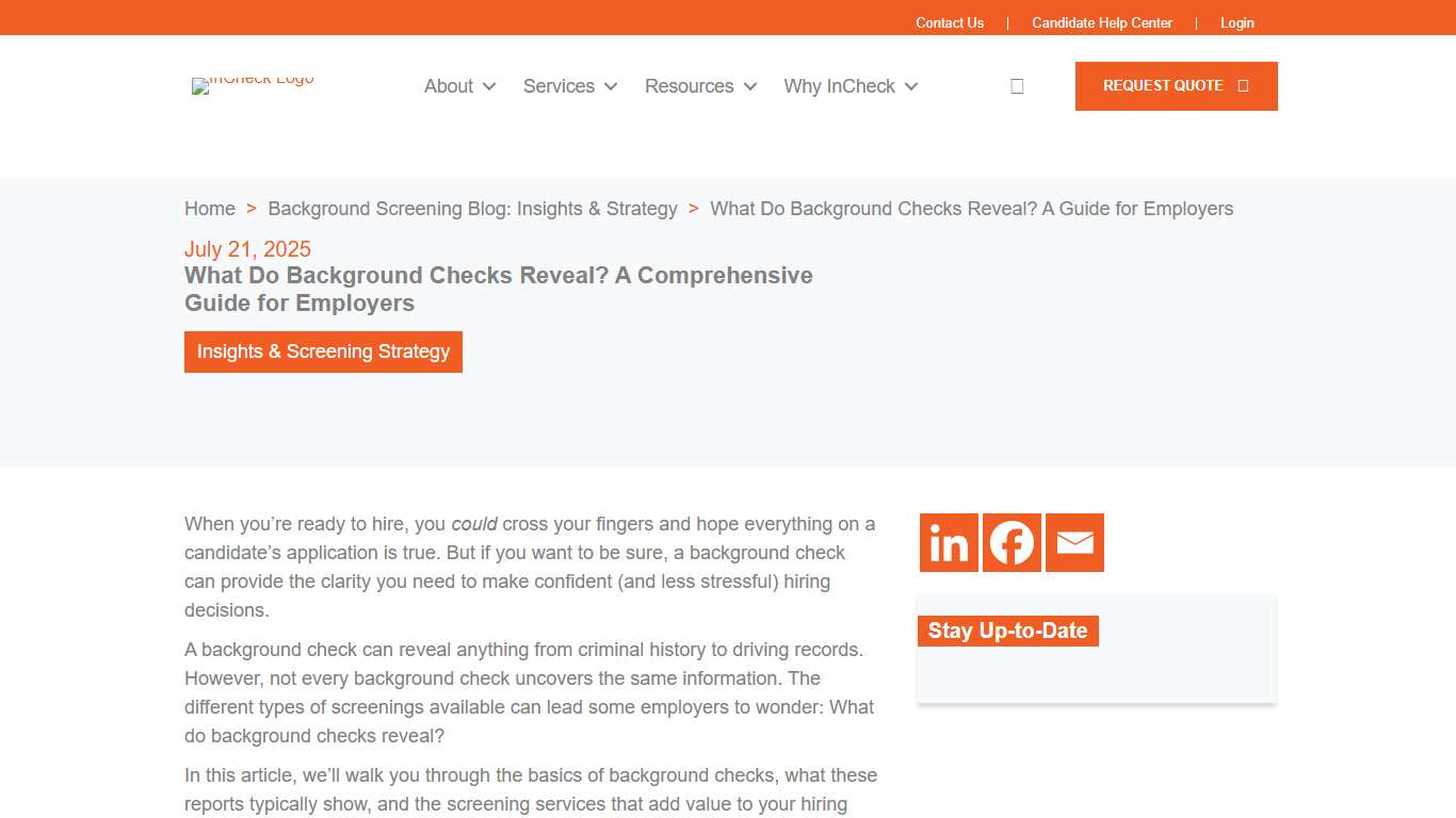 What Do Background Checks Reveal? A Guide for Employers - InCheck